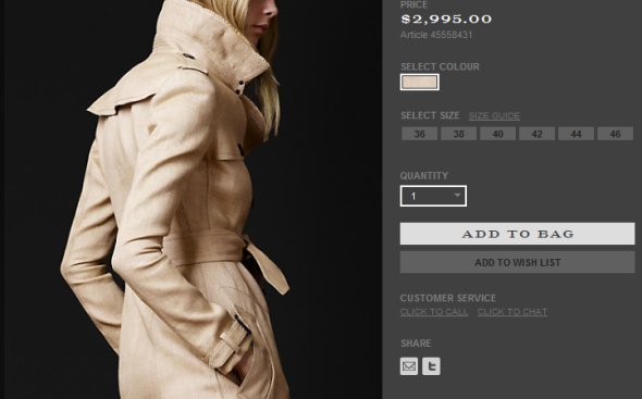 怎样从英国巴宝莉Burberry官网买东西?