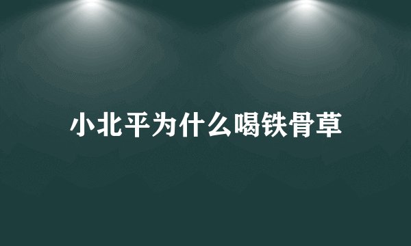 小北平为什么喝铁骨草