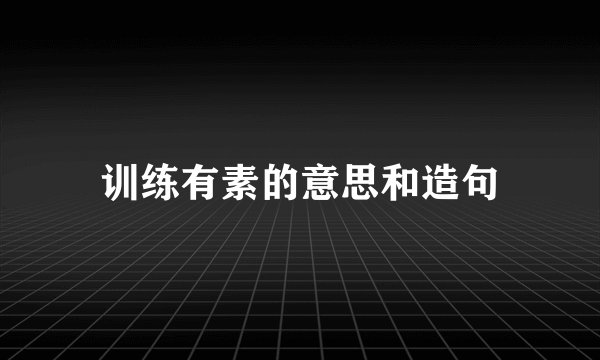 训练有素的意思和造句