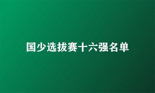 国少选拔赛十六强名单