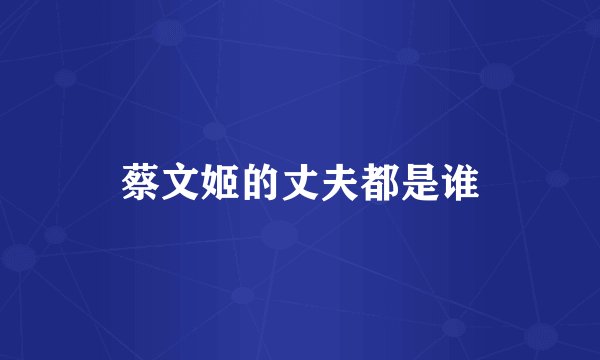 蔡文姬的丈夫都是谁