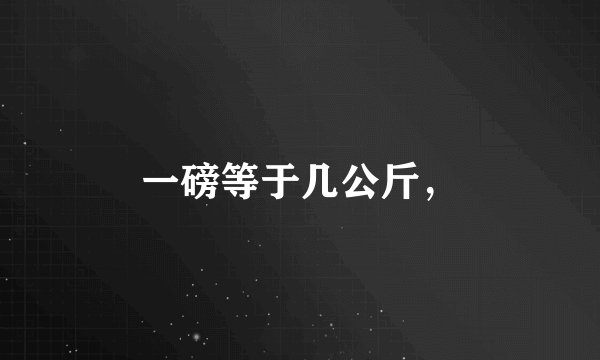 一磅等于几公斤，
