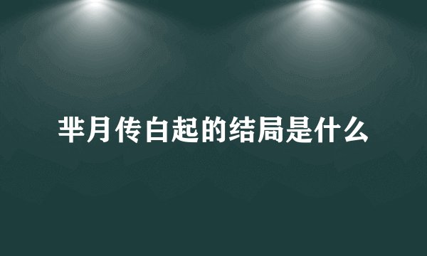 芈月传白起的结局是什么