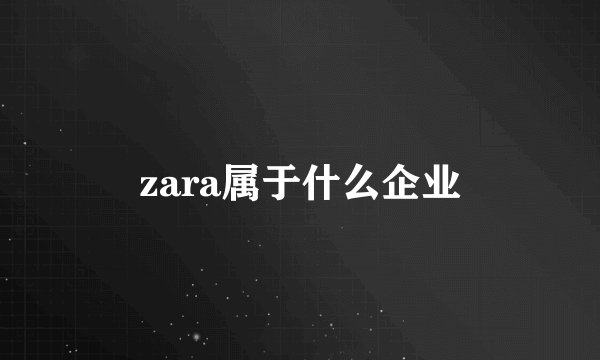 zara属于什么企业