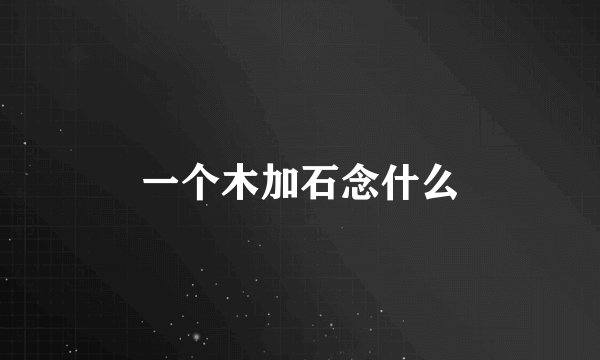 一个木加石念什么