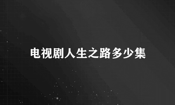 电视剧人生之路多少集