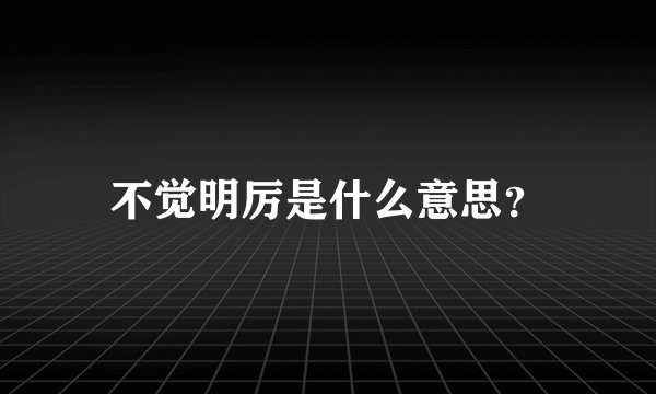 不觉明厉是什么意思？