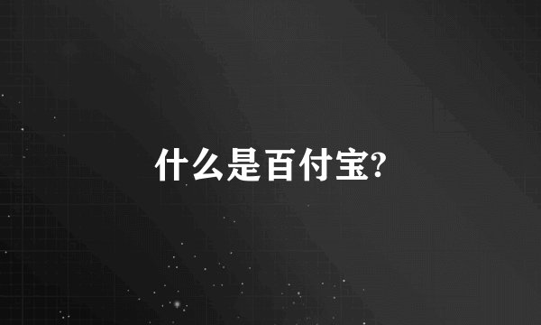 什么是百付宝?