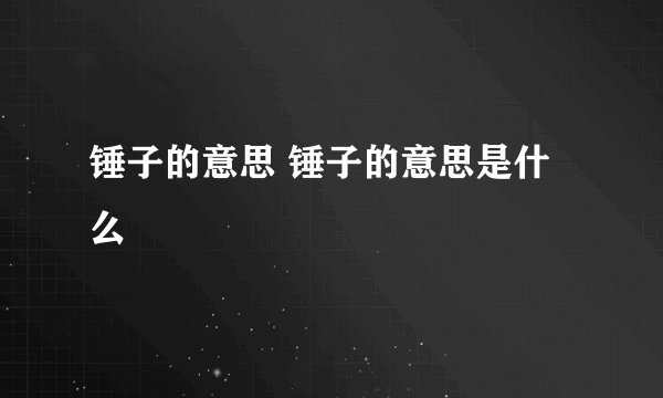 锤子的意思 锤子的意思是什么