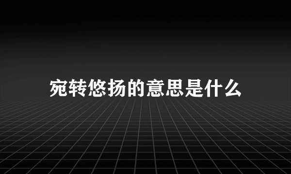 宛转悠扬的意思是什么