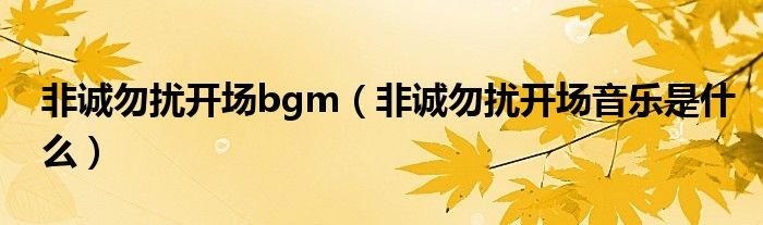 非诚勿扰开场bgm非诚勿扰开场音乐是什么