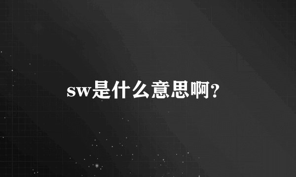 sw是什么意思啊？