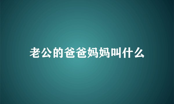 老公的爸爸妈妈叫什么