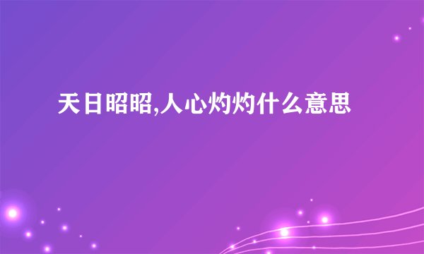 天日昭昭,人心灼灼什么意思