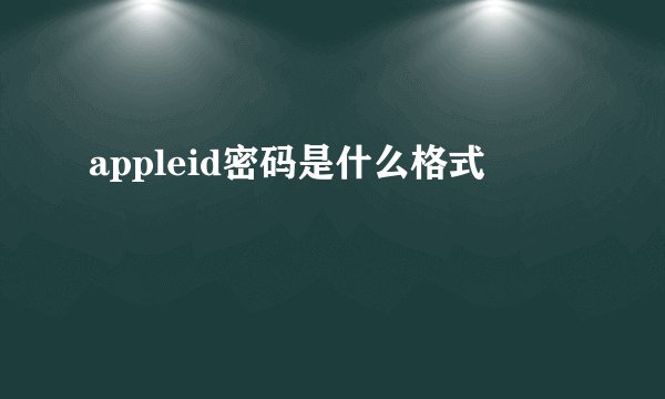 appleid密码是什么格式