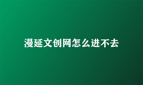 漫延文创网怎么进不去