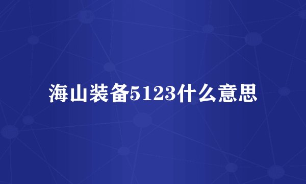 海山装备5123什么意思