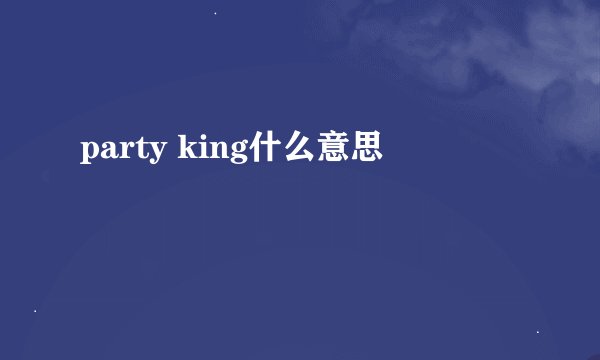 party king什么意思
