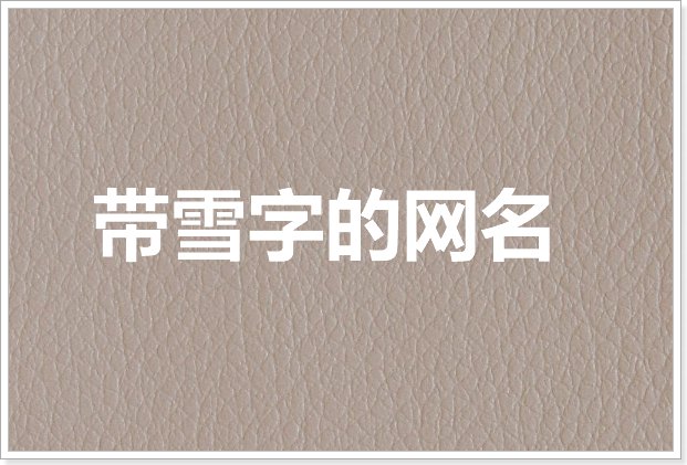 带雪字的网名
