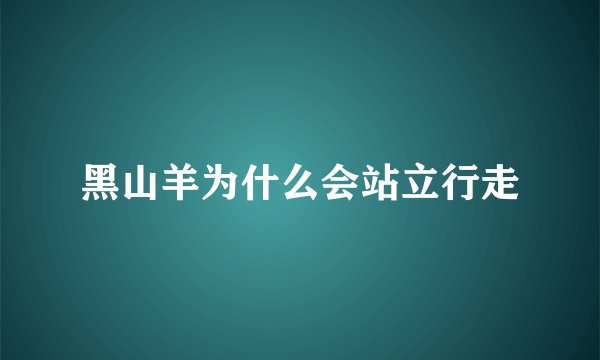 黑山羊为什么会站立行走