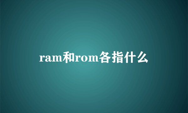 ram和rom各指什么