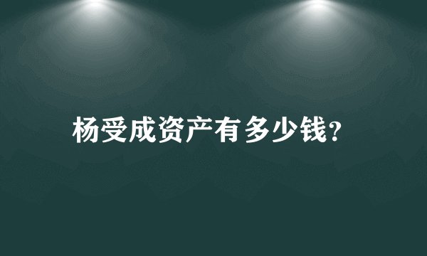 杨受成资产有多少钱？