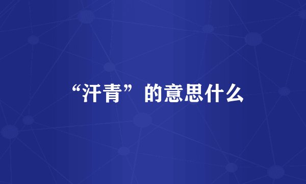 “汗青”的意思什么