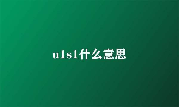 u1s1什么意思
