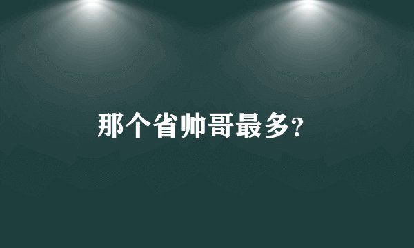 那个省帅哥最多？
