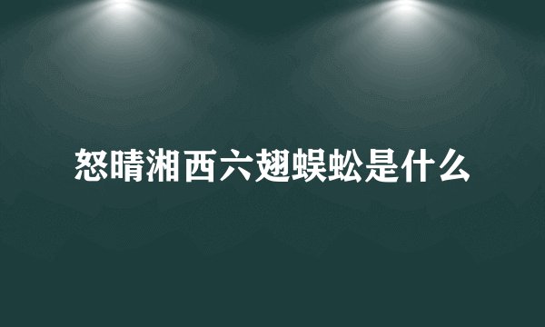 怒晴湘西六翅蜈蚣是什么