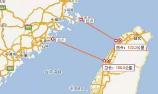 台湾和内陆最近多少公里，是哪里？