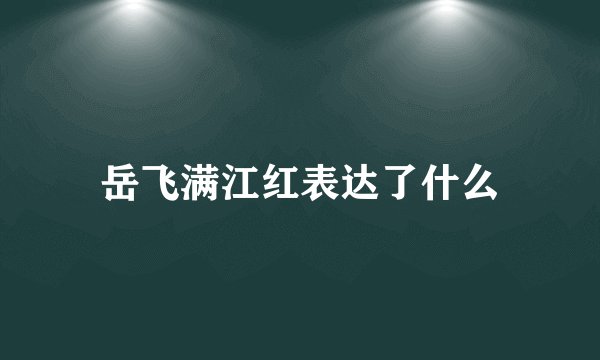 岳飞满江红表达了什么