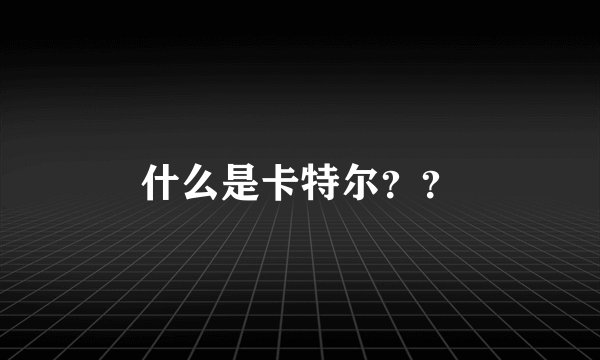 什么是卡特尔？？