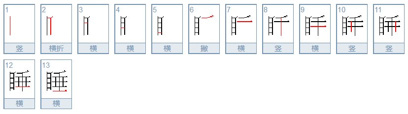 睡觉的睡的笔顺怎样写