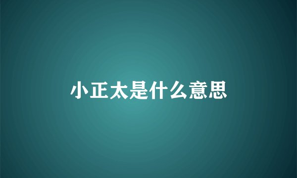 小正太是什么意思