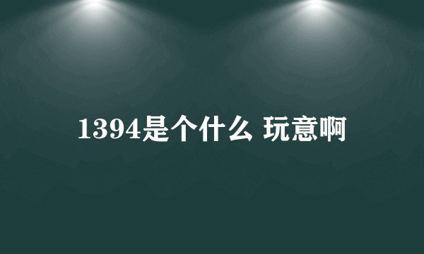 1394是个什么 玩意啊