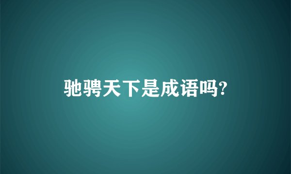 驰骋天下是成语吗?