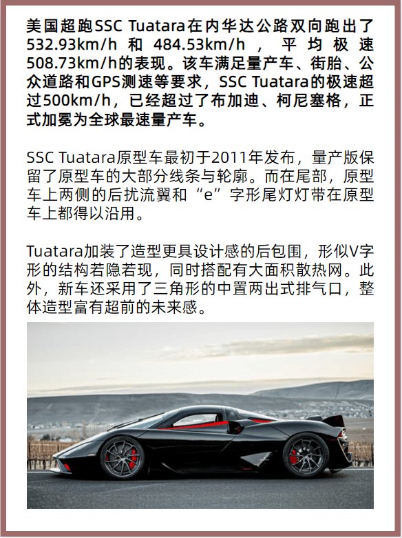 最速量产车的“王者”，SSCTuatara！