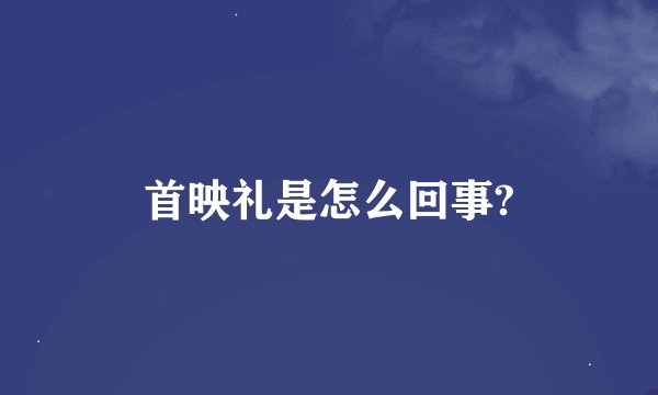 首映礼是怎么回事?