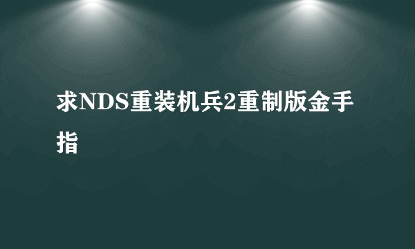 求NDS重装机兵2重制版金手指