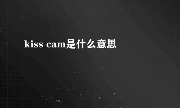 kiss cam是什么意思