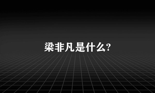 梁非凡是什么?