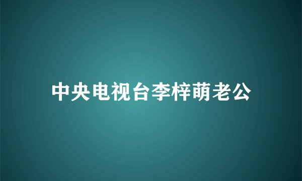 中央电视台李梓萌老公