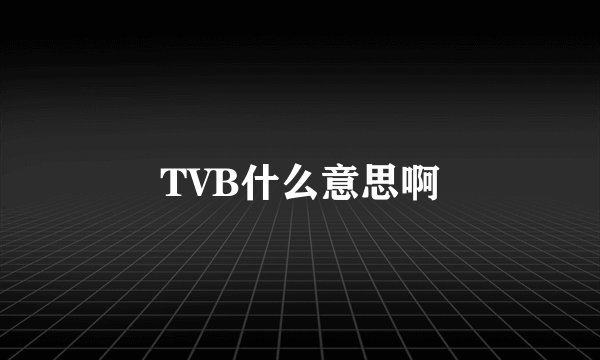 TVB什么意思啊