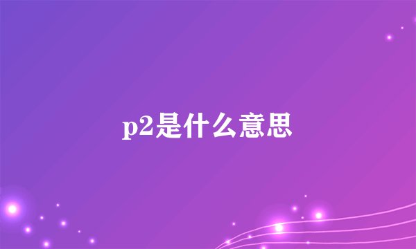 p2是什么意思
