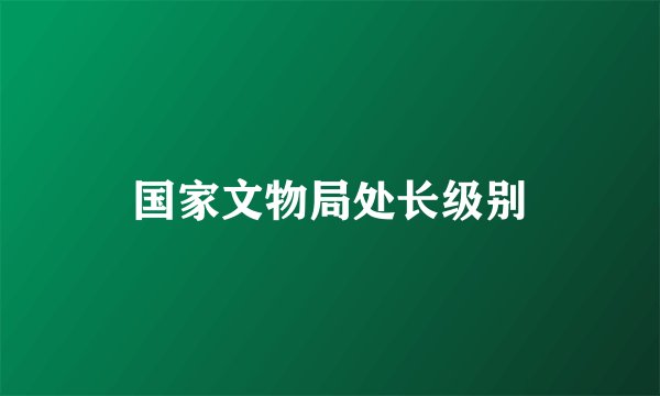 国家文物局处长级别