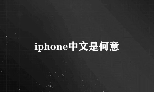 iphone中文是何意