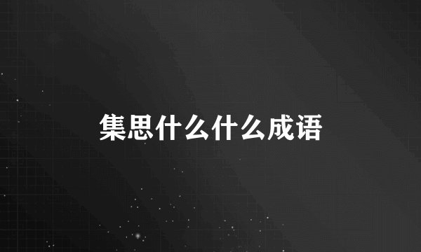 集思什么什么成语