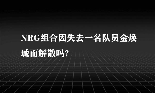 NRG组合因失去一名队员金焕城而解散吗?