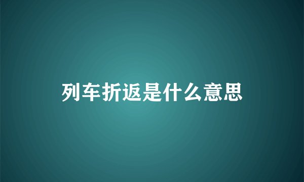 列车折返是什么意思